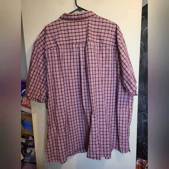 HB Casual Burgundy Checkered Shirt, Size 4XL - Picture 2 of 5